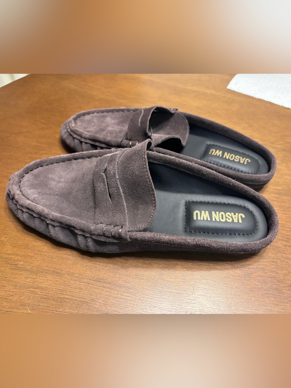 Jason Wu Brown Suede Loafer Mules
